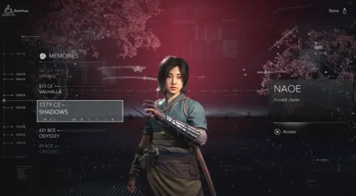 Naoe showing the hidden blade