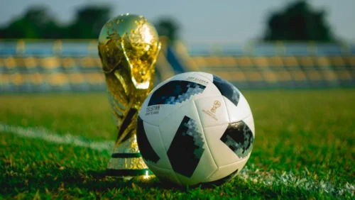 Official 2018 World Cup ball and trophy