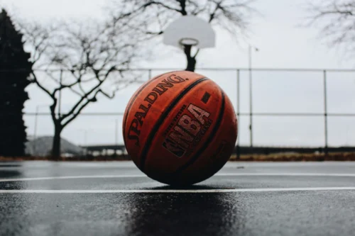 NBA ball on a court