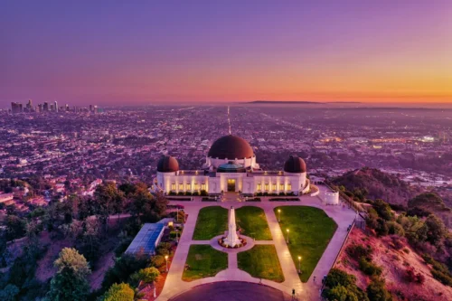 Picture of Griffith Observatory with the city of L.A.