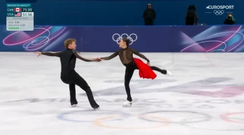 Chock and Bates skating at the 2026 Olympics