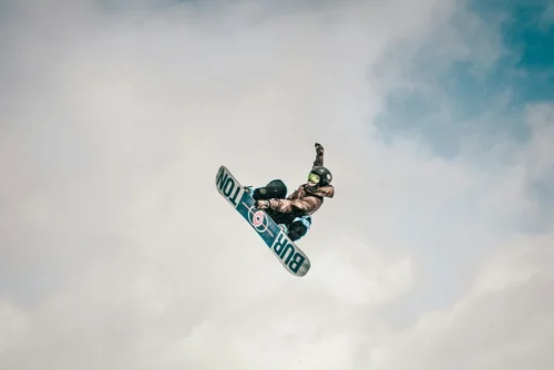 Snowboarder doing a trick